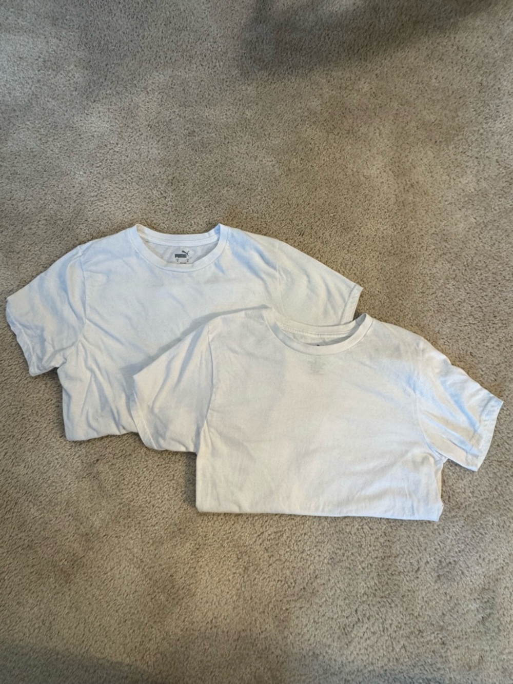 Puma Men’s White Short-Sleeve Crewneck T-Shirt - 2 Pack